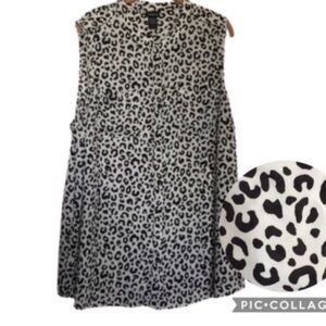 TORRID Top Animal Print Sleeveless Black & White Tunic Plus Size 2X FINAL PRICE